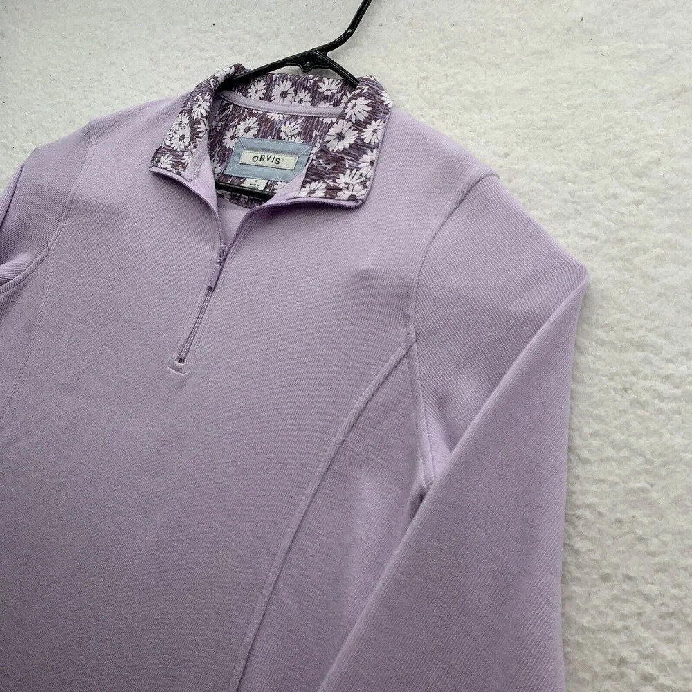 Orvis Jacket Womens‎ Medium M Lavender Flip Cuff Floral Lightweight Outdoors Mom